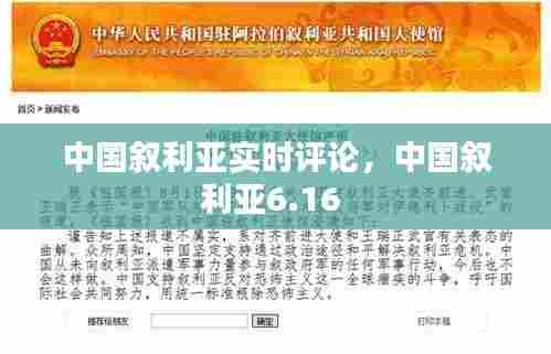 中国叙利亚实时评论，中国叙利亚6.16 