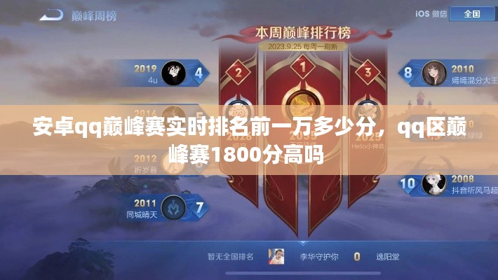 安卓qq巅峰赛实时排名前一万多少分，qq区巅峰赛1800分高吗 