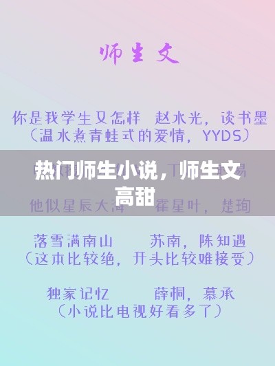 热门师生小说,师生文高甜
