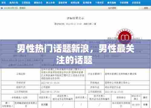 男性热门话题新浪，男性最关注的话题 