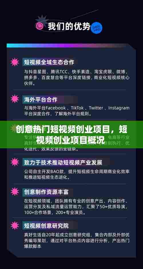 创意热门短视频创业项目，短视频创业项目概况 