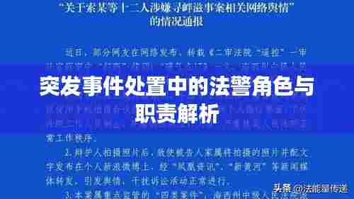 突发事件处置中的法警角色与职责解析