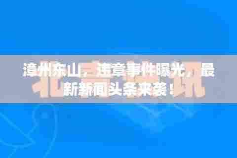 漳州东山,违章事件曝光,最新新闻头条来袭!