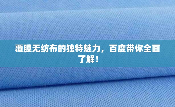 覆膜无纺布的独特魅力,百度带你全面了解!