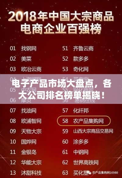 电子产品市场大盘点，各大公司排名榜单揭晓！