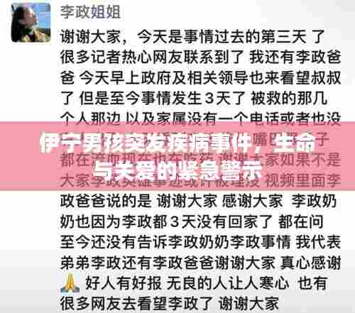 伊宁男孩突发疾病事件,生命与关爱的紧急警示