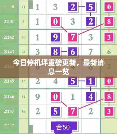 今日停机坪重磅更新,最新消息一览