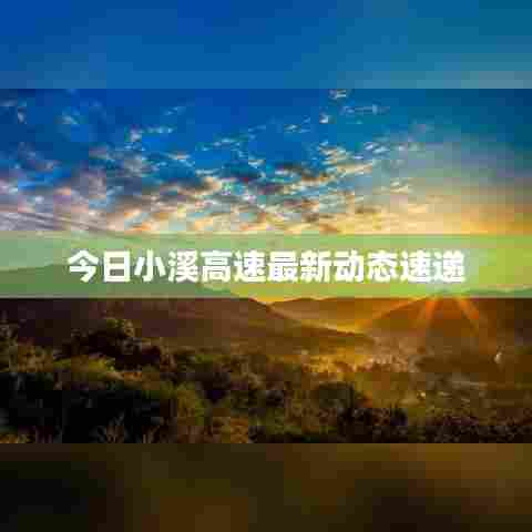 今日小溪高速最新动态速递