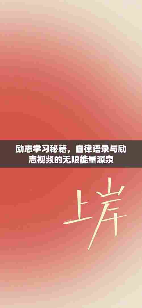 励志学习秘籍,自律语录与励志视频的无限能量源泉
