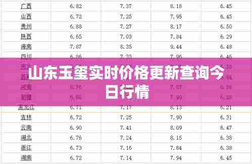 山东玉玺实时价格更新查询今日行情